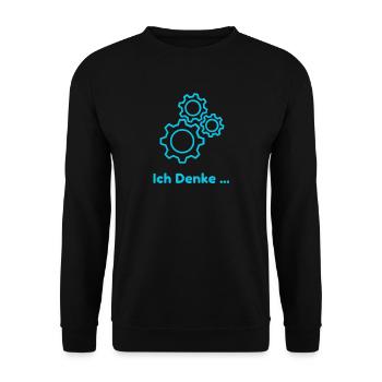 Ich Denke Lustig Sarkasmus Humor Spruch - Unisex Pullover - Schwarz - Vorne - Alina (178cm) & Michal (187cm)