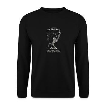 Halt dich fest für das Leben an den Sternen - Unisex Pullover - Schwarz - Vorne - Alina (178cm) & Michal (187cm)