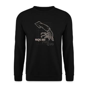Squid Pro Quo Line Art-Raster - Unisex Pullover - Schwarz - Vorne - Alina (178cm) & Michal (187cm)