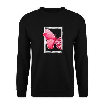 Rosenschmetterling - Sonja Ariel von Staden - Unisex Pullover - Schwarz - Vorne - Alina (178cm) & Michal (187cm)