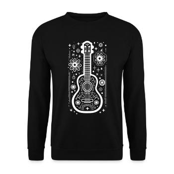 Ukulele Zeichnung - Unisex Pullover - Schwarz - Vorne - Alina (178cm) & Michal (187cm)