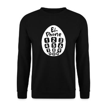 egg phone easter funny designs easter bunny eggs - Unisex Sweatshirt - black - Front - Alina (178cm) & Michal (187cm)
