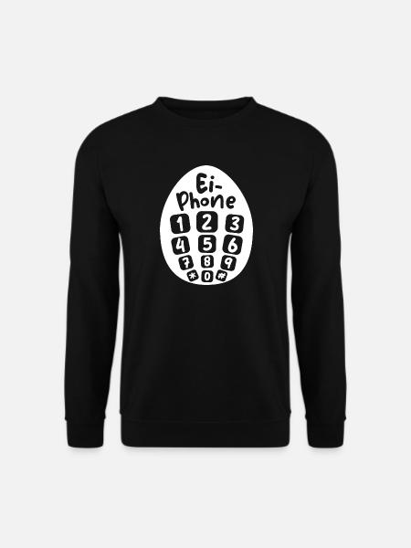 ei phone Ostern lustige Designs Osterhase Eier - Unisex Pullover - Schwarz