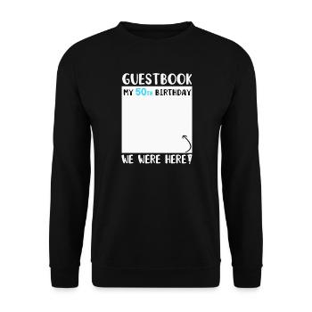 50th Birthday - Unisex Sweatshirt - black - Front - Alina (178cm) & Michal (187cm)