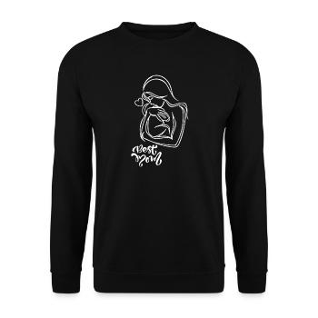 MAMA - Unisex Pullover - Schwarz - Vorne - Alina (178cm) & Michal (187cm)