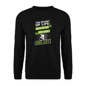 Ride Left Bicycle Saying Cycling Gift - Unisex Sweatshirt - black - Front - Alina (178cm) & Michal (187cm)