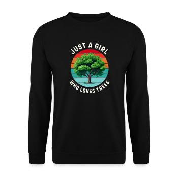 Just a girl who loves trees - Unisex Sweatshirt - black - Front - Alina (178cm) & Michal (187cm)