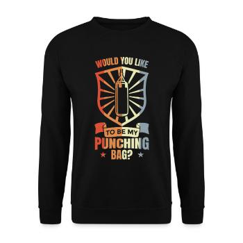 Punching Bag Joke - Unisex Sweatshirt - black - Front - Alina (178cm) & Michal (187cm)