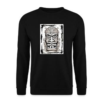 Masque Tiki Style Asie - Sweat-shirt Unisexe - noir - Devant - Alina (178cm) & Michal (187cm)