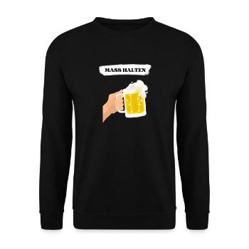 (Bier)Mass halten perfekt fürs Volksfest - Unisex Pullover - Schwarz - Vorne - Alina (178cm) & Michal (187cm)