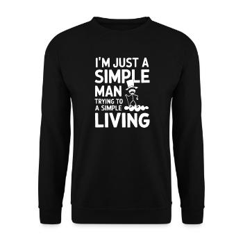 Simple Man Illustration Quote T-Shirt - Unisex Sweatshirt - black - Front - Alina (178cm) & Michal (187cm)