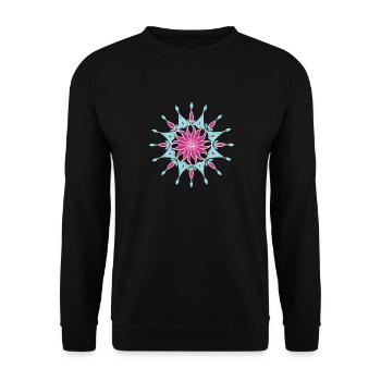 Blumen Mandala - Sonja Ariel von Staden - Unisex Pullover - Schwarz - Vorne - Alina (178cm) & Michal (187cm)