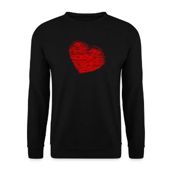 LIEBE. WEIHNACHTEN. VALENTINSTAG. PAAR. GERADE VERHEIRATET. - Unisex Pullover - Schwarz - Vorne - Alina (178cm) & Michal (187cm)