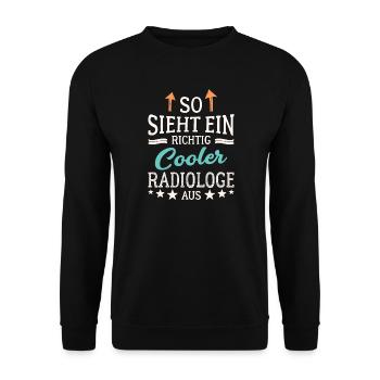 So sieht ein richtig cooler Radiologe aus Röntgen - Unisex Pullover - Schwarz - Vorne - Alina (178cm) & Michal (187cm)
