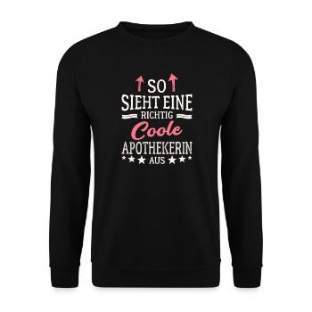 So sieht eine richtig coole Apothekerin aus - Unisex Pullover - Schwarz - Vorne - Alina (178cm) & Michal (187cm)
