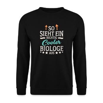 So sieht ein richtig cooler Biologe aus Forscher - Unisex Pullover - Schwarz - Vorne - Alina (178cm) & Michal (187cm)