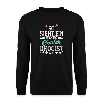 So sieht ein richtig cooler Drogist aus - Unisex Pullover - Schwarz - Vorne - Alina (178cm) & Michal (187cm)