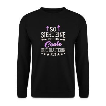 So sieht eine richtig coole Buchhalterin aus - Unisex Pullover - Schwarz - Vorne - Alina (178cm) & Michal (187cm)
