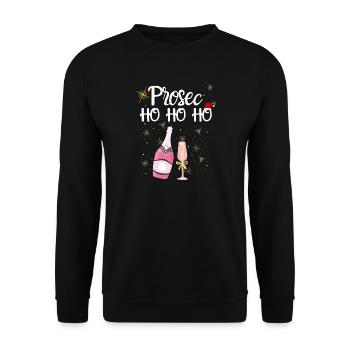 Weihnachten Prosecco - Unisex Pullover - Schwarz - Vorne - Alina (178cm) & Michal (187cm)