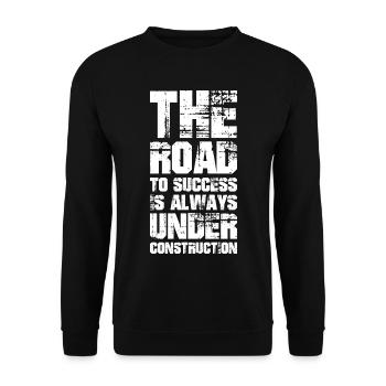 the road to success is always under construction - Unisex Sweatshirt - black - Front - Alina (178cm) & Michal (187cm)