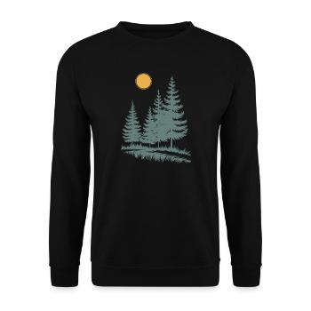 Sunlit Pine Silhouette - Unisex Sweatshirt - black - Front - Alina (178cm) & Michal (187cm)