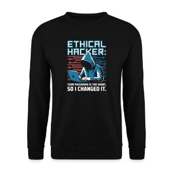 Ethical Hacker - Unisex Sweatshirt - black - Front - Alina (178cm) & Michal (187cm)