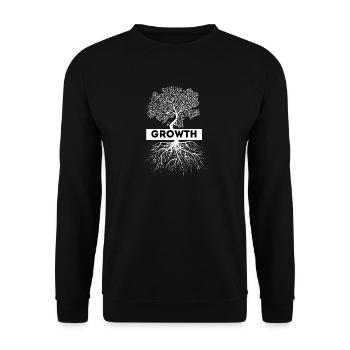 'Growth' - Faith-Based Clothing - Christian - Unisex Sweatshirt - black - Front - Alina (178cm) & Michal (187cm)