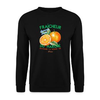 Fraicheur du marché - Unisex Pullover - Schwarz - Vorne - Alina (178cm) & Michal (187cm)