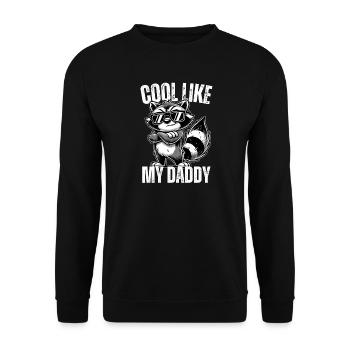 Cooles Waschbär Shirt für Kids zum Vatertag - Unisex Pullover - Schwarz - Vorne - Alina (178cm) & Michal (187cm)