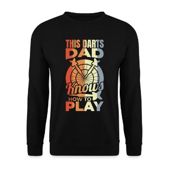 Darts player father - Unisex Sweatshirt - black - Front - Alina (178cm) & Michal (187cm)