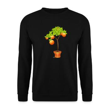 Small orange tree in flower pot - Unisex Sweatshirt - black - Front - Alina (178cm) & Michal (187cm)