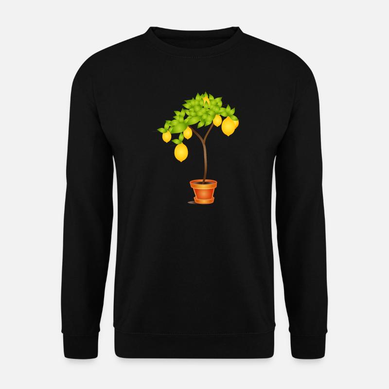 Mediterranes Zitronenbäumchen Motiv im Topf - Unisex Pullover - Schwarz