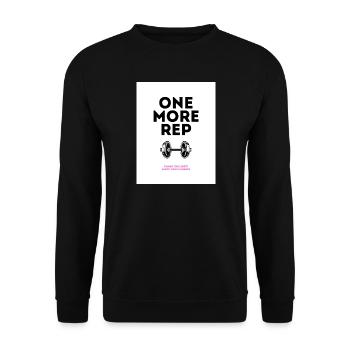 Gym Motivation Noch ein Wiederholungsdesign - Unisex Pullover - Schwarz - Vorne - Alina (178cm) & Michal (187cm)