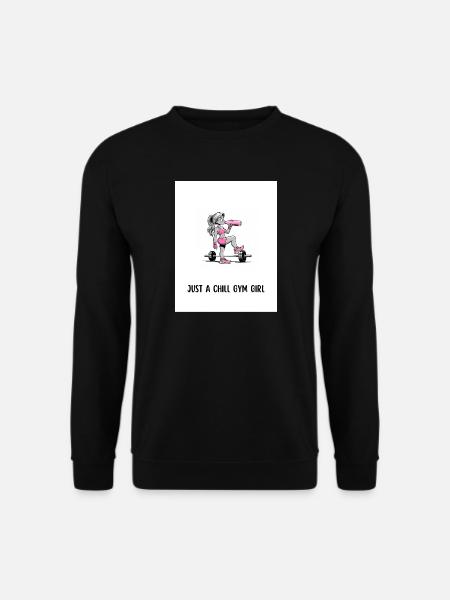 Chill Gym Girl Fitness Illustration - Unisex Sweatshirt - black