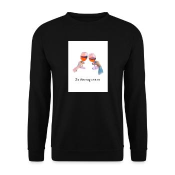 Vino - Unisex Pullover - Schwarz - Vorne - Alina (178cm) & Michal (187cm)