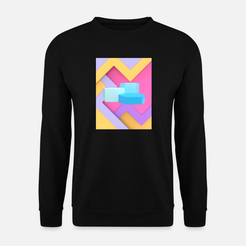 Pastellfarbenes geometrisches Pod-Design - Unisex Pullover - Schwarz
