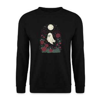 Ghost and roses - Unisex Sweatshirt - black - Front - Alina (178cm) & Michal (187cm)