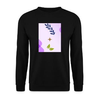 Minimalist Nature-inspired Leaf Design - Unisex Sweatshirt - black - Front - Alina (178cm) & Michal (187cm)