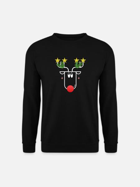 The somewhat different Christmas moose - mega funny - Unisex Sweatshirt - black