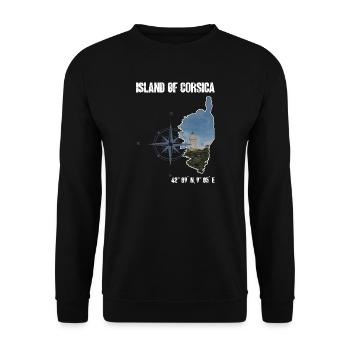 Corsica Island Outline Photo, Compass - Unisex Sweatshirt - black - Front - Alina (178cm) & Michal (187cm)