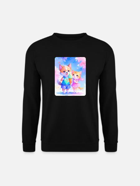 Hündchen, Kätzchen & Eiscreme - Unisex Sweatshirt - black