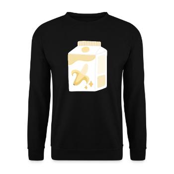 Banana Milk Carton - Unisex Sweatshirt - black - Front - Alina (178cm) & Michal (187cm)