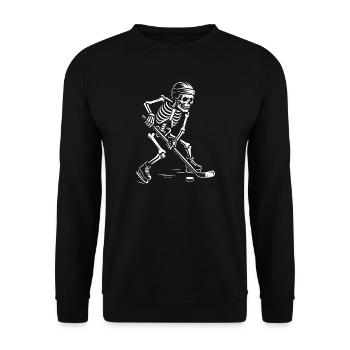 Skeleton Hockey Spirit - Unisex Sweatshirt - black - Front - Alina (178cm) & Michal (187cm)