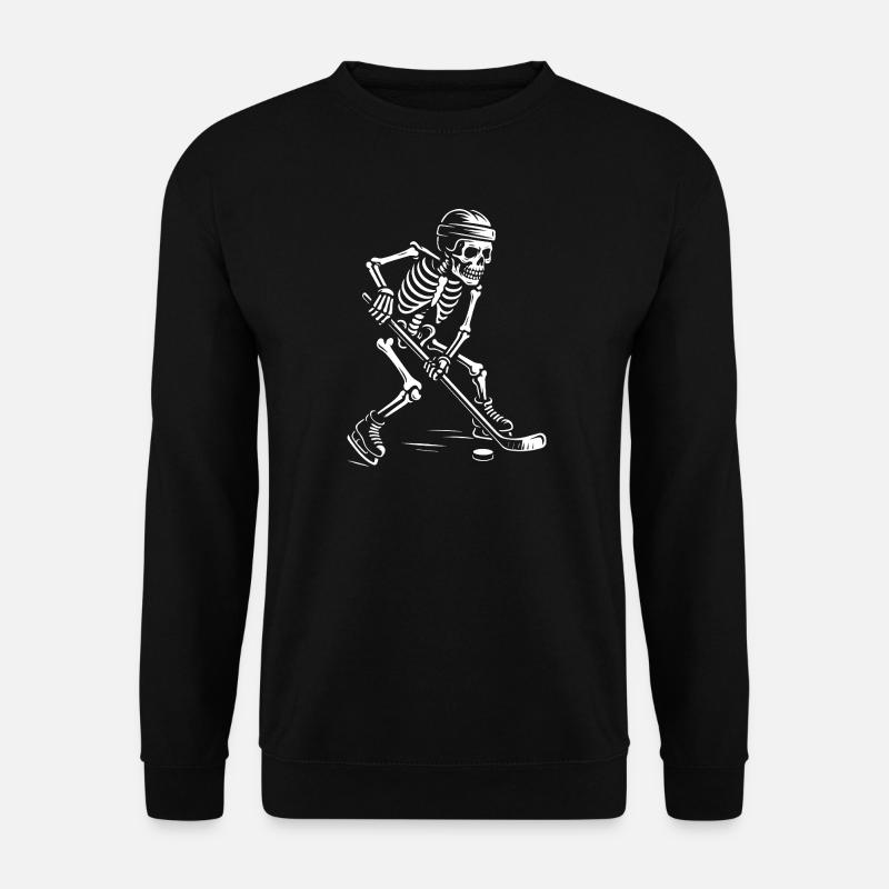 Skeleton Hockey Geist - Unisex Pullover - Schwarz