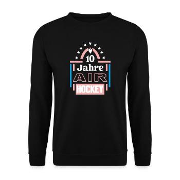 Air Hockey Jubiläum 10 Jahre Airhockey Spielerin - Unisex Pullover - Schwarz - Vorne - Alina (178cm) & Michal (187cm)