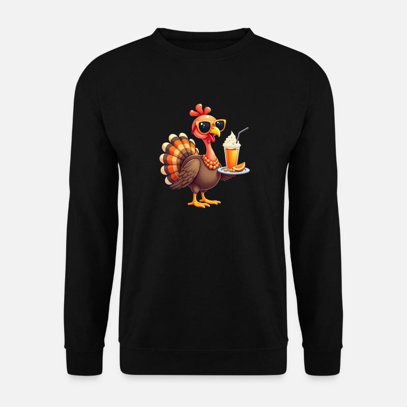 Thanksgiving Truthahn Mit Sonnenbrille - Unisex Pullover - Schwarz