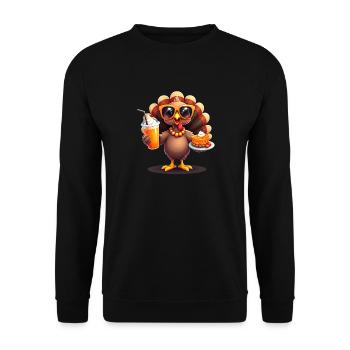 Dinde de Thanksgiving avec lunettes de soleil - Sweat-shirt Unisexe - noir - Devant - Alina (178cm) & Michal (187cm)
