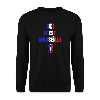 This is Marseille - Unisex Sweatshirt - black - Front - Alina (178cm) & Michal (187cm)