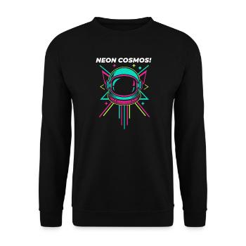 Neon Astronaut Helmet Retro Space - Unisex Sweatshirt - black - Front - Alina (178cm) & Michal (187cm)