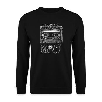 Steampunk Cassette Clockwork - Unisex Sweatshirt - black - Front - Alina (178cm) & Michal (187cm)